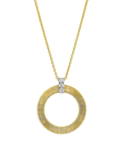 Marco Bicego Masai 18k Yellow Gold & Diamond Single Circle Short Pendant Necklace In Gold Diamond