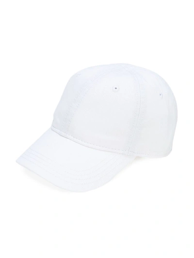 Lacoste Kids' Six Panel Logo Embroidered Cap In White