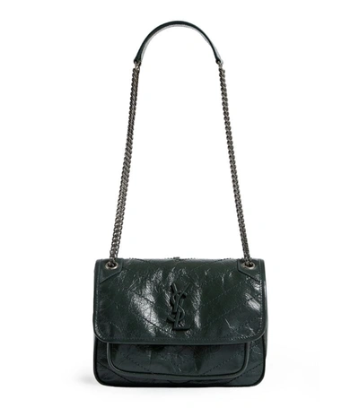 Saint Laurent Niki Medium Leather Shoulder Bag In Black/black