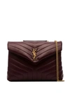 Saint Laurent Loulou Medium Calf Flap-top Shoulder Bag In Deep Marine