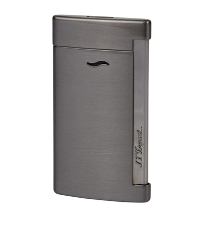 St Dupont Brushed Chrome Slim 7 Lighter In Grey