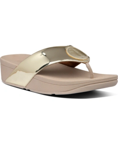 Fitflop Demelza Logo Toe-thong Sandals Women's Shoes In Platino