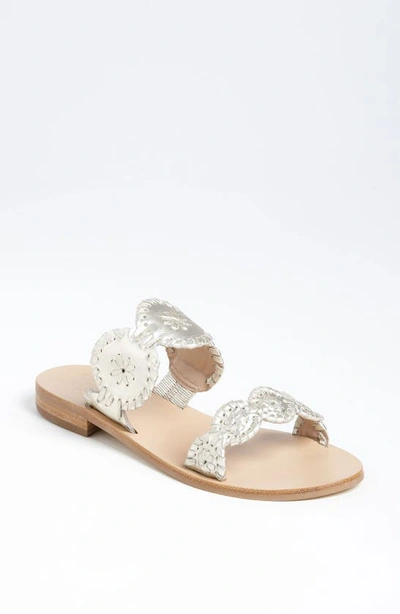 Jack Rogers Lauren Double-strap Sandals In Platinum