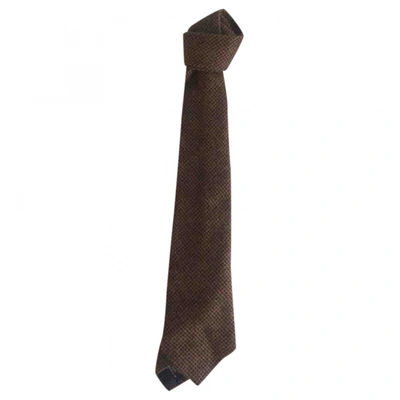 Pre-owned Etro Cashmere Tie In Brown