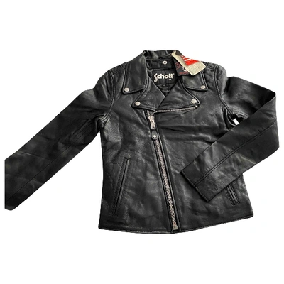 Pre-owned Schott Black Leather Leather Jacket