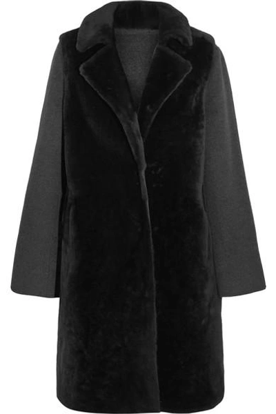 Yves Salomon Layered Shearling And Wool-blend Coat