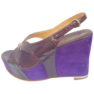 Pre-owned Sergio Rossi Leather Sandal In Purple