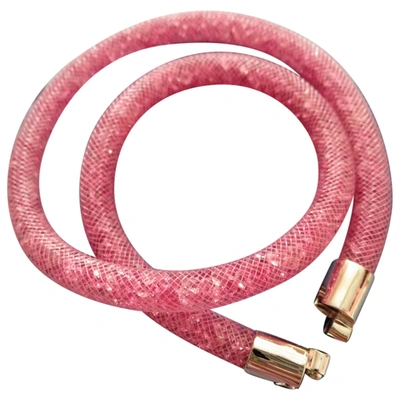 Pre-owned Swarovski Stardust Crystal Bracelet In Pink