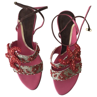 Pre-owned Blumarine Leather Sandal In Multicolour