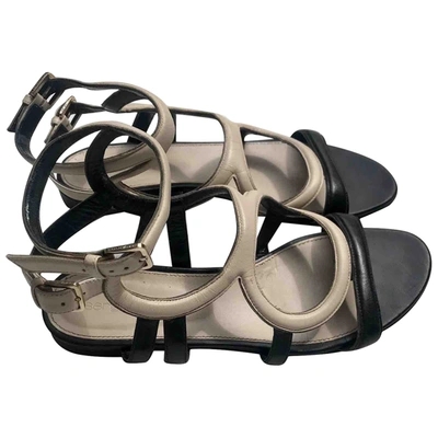 Pre-owned Sergio Rossi Leather Sandals In Beige