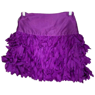 Pre-owned Reiss Silk Mini Skirt In Purple