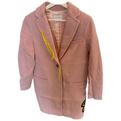 Pre-owned Mira Mikati Wool Coat In Pink