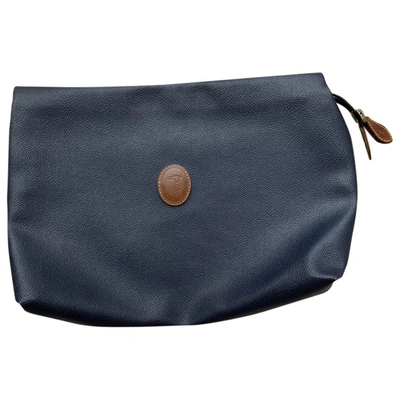 Pre-owned Trussardi Leather Clutch Bag In Blue