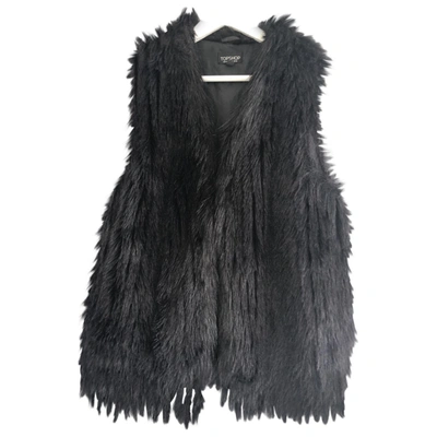 Pre-owned Topshop Tophop  Black Faux Fur Coat