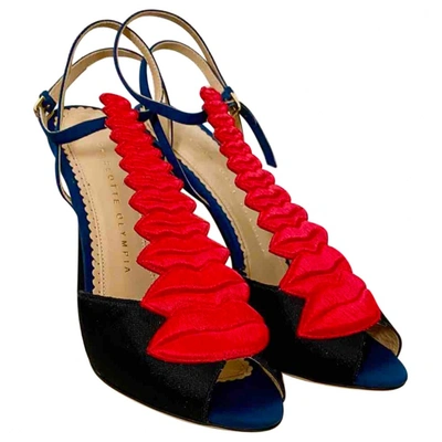 Pre-owned Charlotte Olympia Cloth Sandals In Navy