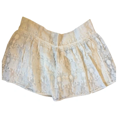 Pre-owned Isabel Marant Silk Mini Skirt In White