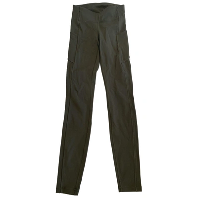 Pre-owned Lululemon Khaki Viscose Trousers