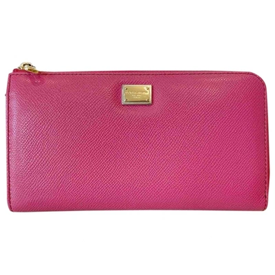 Pre-owned Dolce & Gabbana Leather Wallet In Pink