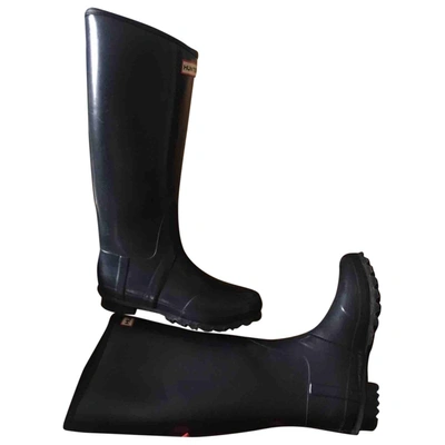 Pre-owned Hunter Navy Rubber Boots