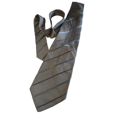 Pre-owned Corneliani Silk Tie In Grey