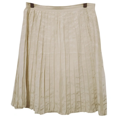Pre-owned Cacharel Silk Mid-length Skirt In Beige