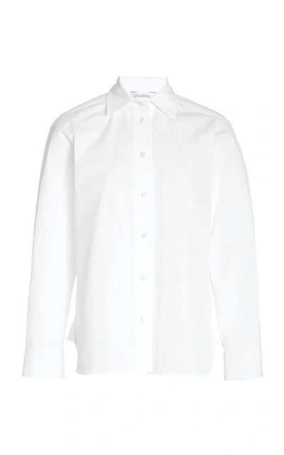Max Mara Carisma Cotton-poplin Shirt In White