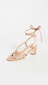 Loeffler Randall Libby Knotted Wrap Heel Sandals In Dune