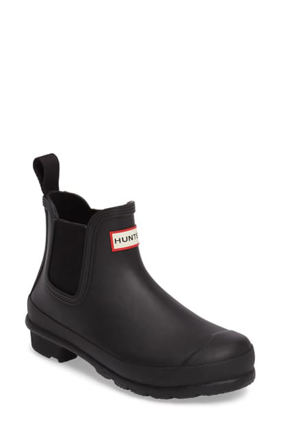 matte black chelsea rain boots
