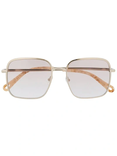 Chloé Rosie Square-frame Sunglasses In Gold