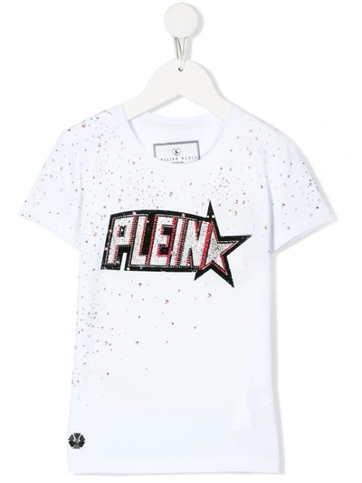 Philipp Plein Junior Kids' Plein Star T-shirt In White