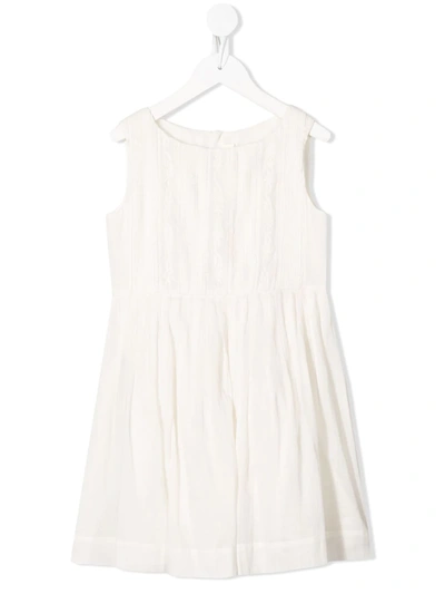 Bonpoint Kids' Lace Insert Dress In White