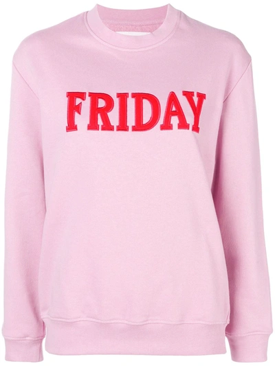 Alberta Ferretti Rainbow Week Sweatshirt In Pink,red