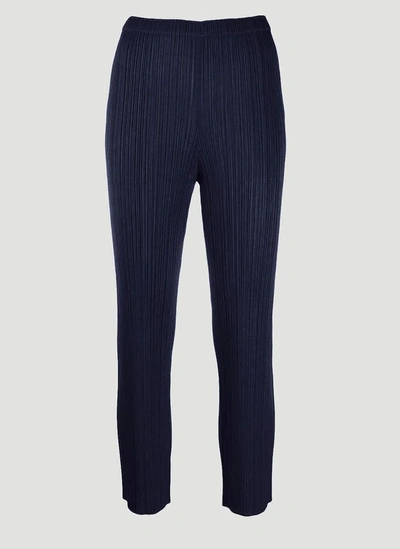 Issey Miyake Pleats Please By  Pleated Pants In Blue