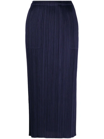 Issey Miyake Pleats Please By  Pleated Skirt In Blue