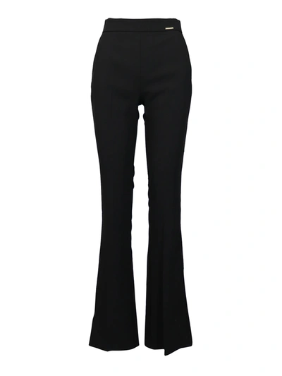 Elisabetta Franchi High Rise Stretch Palazzo Trousers In Black