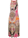 Etro Viscose Jersey Sleeveless Dress In Orange