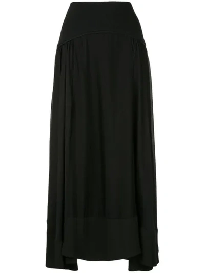 3.1 Phillip Lim / フィリップ リム Layered Paneled Silk-crepe And Gauze Maxi Skirt In Black