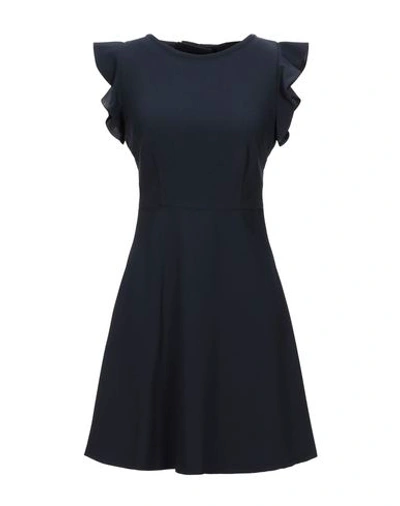 Claudie Pierlot Open-back Bow-embellished Crepe Mini Dress In Dark Blue