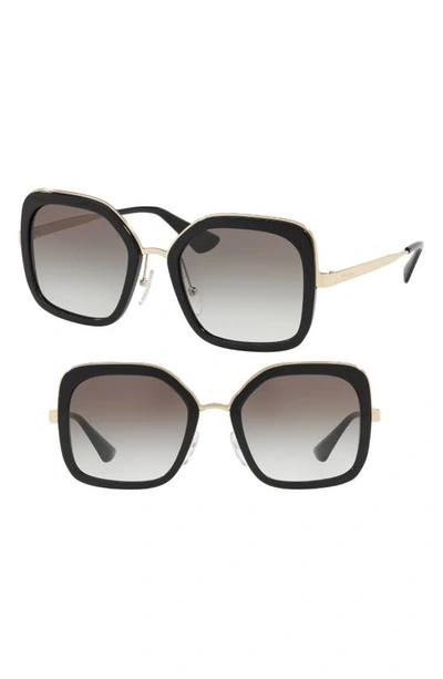 Prada Cinma Evolution 54mm Sunglasses In Black/ Grey Gradient