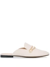 Coach Sawyer Leather Loafer Mules In Chalk