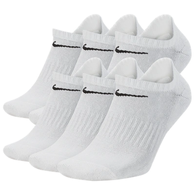 Nike Men's Cotton No-show Socks 6-pack In White/black