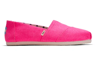 Toms Neon Pink Canvas Women's Classics Venice Collection Slip-on Shoes