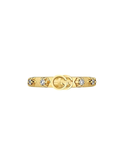 Gucci Gg Running 18ct Yellow-gold And White Diamond Ring In Yellow Gold