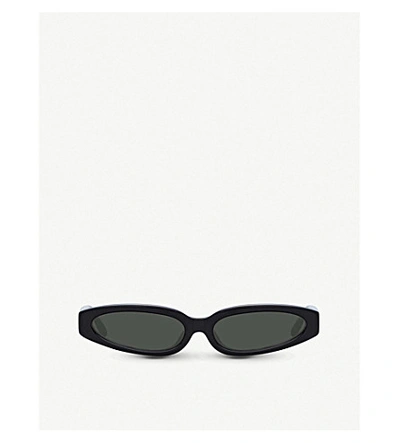 Linda Farrow 960 C1 Acetate Angular-frame Sunglasses In Black