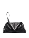 Bottega Veneta Black The Trine Leather Clutch Bag