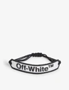 Off-white Logo Macramé Bracelet In White Black