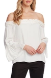 Vince Camuto Bell Sleeve Off The Shoulder Top In Pearl Ivory