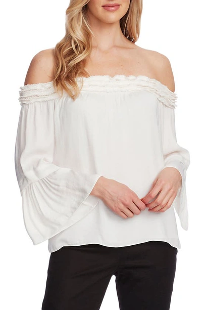 Vince Camuto Bell Sleeve Off The Shoulder Top In Pearl Ivory