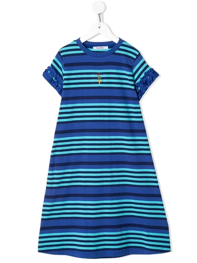 Familiar Kids' Striped Jersey Dress In Blue