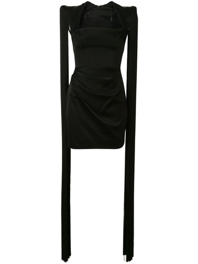 black sequin one shoulder mini dress One-Shoulder Mini Dress with Sequin Detail S / BLACK/SILVER / 02697